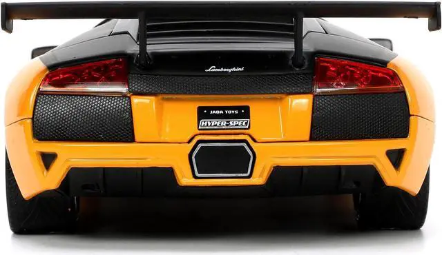 Alt view image 12 of 16 - Lamborghini Murcielago LP 640 Yellow Metallic and Matt Black "Hyper-Spec" Series 1/24 Diecast Model Car by Jada