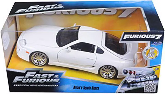 Alt view image 3 of 3 - Brian's Toyota Supra White "Fast & Furious" Movie 1/24 Diecast Model Car by Jada