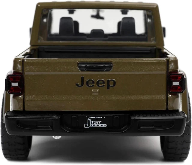 Alt view image 9 of 13 - 2020 Jeep Gladiator Rubicon Pickup Truck Dark Green Metallic with Extra Wheels "Just Trucks" Series 1/24 Diecast Model Car by Jada