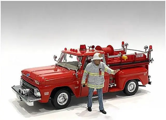 Alt view image 4 of 12 - "Firefighters" 6 Piece Figure Set (4 Males 1 Dog 1 Accessory) For 1/24 Scale Models By American Diorama