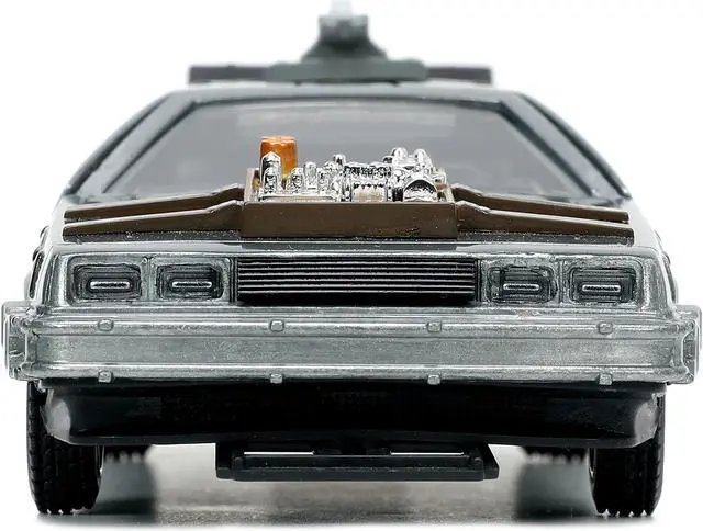 Alt view image 10 of 15 - DeLorean DMC (Time Machine) Brushed Metal "Back to the Future Part III" (1990) Movie "Hollywood Rides" Series 1/32 Diecast Model Car by Jada