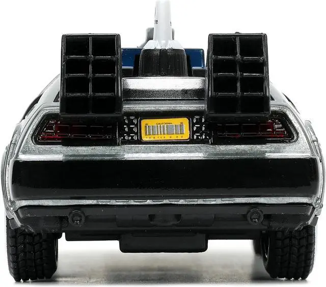 Alt view image 11 of 15 - DeLorean DMC (Time Machine) Brushed Metal "Back to the Future Part III" (1990) Movie "Hollywood Rides" Series 1/32 Diecast Model Car by Jada