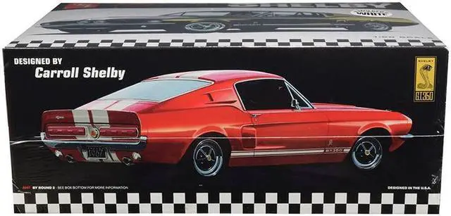 Alt view image 5 of 9 - Skill 2 Model Kit 1967 Ford Mustang Shelby GT350 White 1/25 Scale Model by AMT