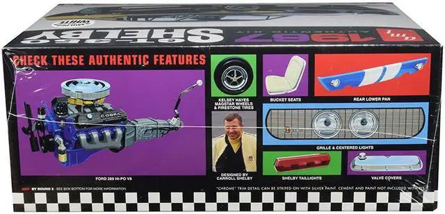 Alt view image 4 of 9 - Skill 2 Model Kit 1967 Ford Mustang Shelby GT350 White 1/25 Scale Model by AMT