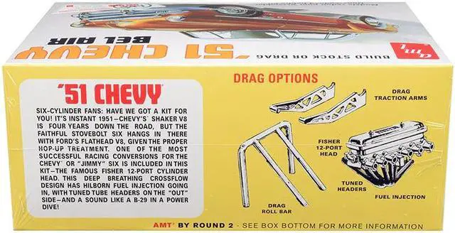 Alt view image 5 of 7 - Skill 2 Model Kit 1951 Chevrolet Bel Air 2-in-1 Kit "Retro Deluxe Edition" 1/25 Scale Model by AMT