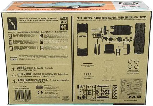 Alt view image 6 of 6 - Skill 2 Model Kit 1959 Chrysler Imperial 3 in 1 Kit 1/25 Scale Model by AMT