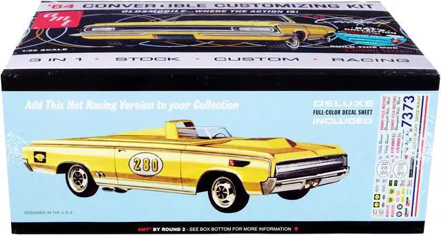 Alt view image 5 of 7 - Skill 2 Model Kit 1964 Oldsmobile Cutlass F-85 Convertible 3-in-1 Kit 1/25 Scale Model by AMT