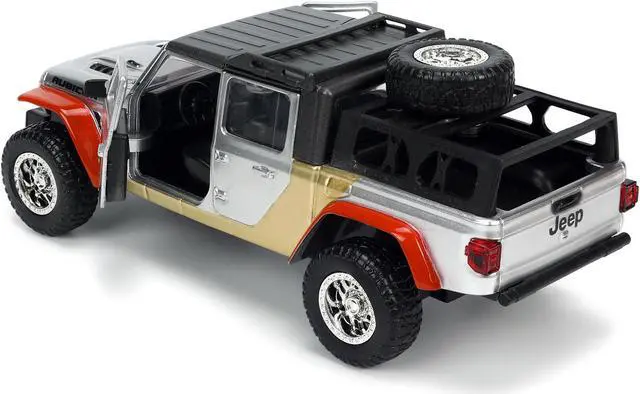 Alt view image 6 of 8 - 2020 Jeep Gladiator Pickup Truck Silver and Colossus Diecast Figurine "X-Men" Marvel "Hollywood Rides" Series 1/32 Diecast Model Car by Jada