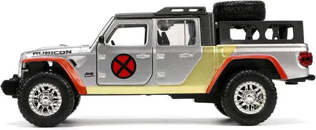 Alt view image 5 of 8 - 2020 Jeep Gladiator Pickup Truck Silver and Colossus Diecast Figurine "X-Men" Marvel "Hollywood Rides" Series 1/32 Diecast Model Car by Jada