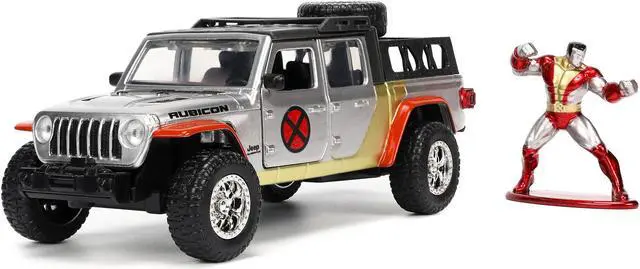 Alt view image 7 of 8 - 2020 Jeep Gladiator Pickup Truck Silver and Colossus Diecast Figurine "X-Men" Marvel "Hollywood Rides" Series 1/32 Diecast Model Car by Jada