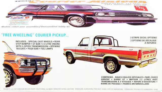 Alt view image 4 of 6 - Skill 2 Model Kit 1978 Ford Courier Minivan 2-in-1 Kit 1/25 Scale Model by AMT