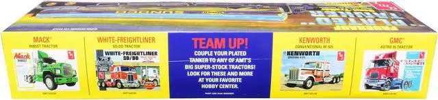 Alt view image 5 of 6 - Skill 3 Model Kit Fruehauf Plated Tanker Semi-Trailer "Sunoco" 1/25 Scale Model by AMT