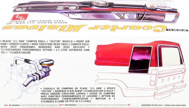 Alt view image 5 of 6 - Skill 2 Model Kit 1978 Ford Courier Minivan 2-in-1 Kit 1/25 Scale Model by AMT