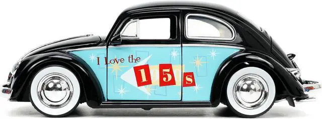 Alt view image 5 of 8 - 1959 Volkswagen Beetle Black with Graphics "I Love the 50's" Series 1/24 Diecast Model Car by Jada