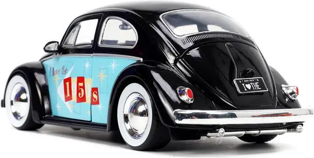 Alt view image 7 of 8 - 1959 Volkswagen Beetle Black with Graphics "I Love the 50's" Series 1/24 Diecast Model Car by Jada