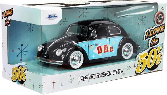 Alt view image 8 of 8 - 1959 Volkswagen Beetle Black with Graphics "I Love the 50's" Series 1/24 Diecast Model Car by Jada