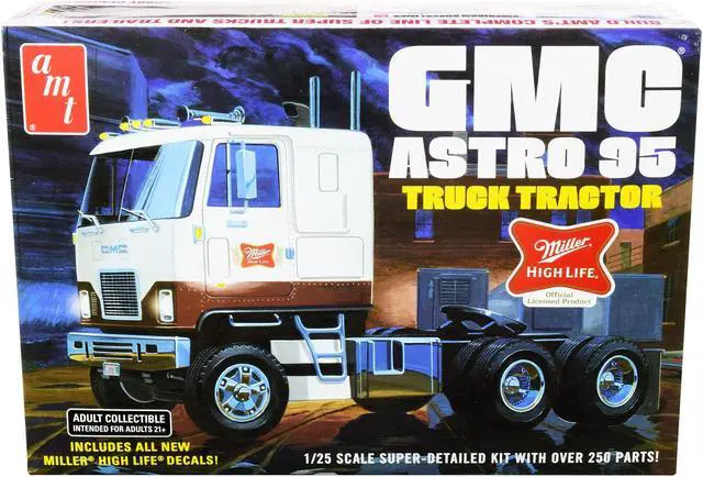 Alt view image 3 of 6 - Skill 3 Model Kit GMC Astro 95 Truck Tractor "Miller" 1/25 Scale Model by AMT
