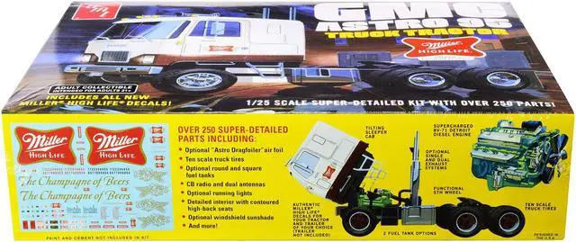 Alt view image 4 of 6 - Skill 3 Model Kit GMC Astro 95 Truck Tractor "Miller" 1/25 Scale Model by AMT