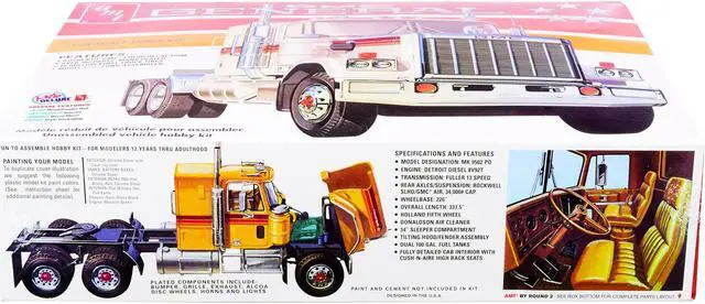 Alt view image 5 of 7 - Skill 3 Model Kit GMC General Truck Tractor 1/25 Scale Model by AMT