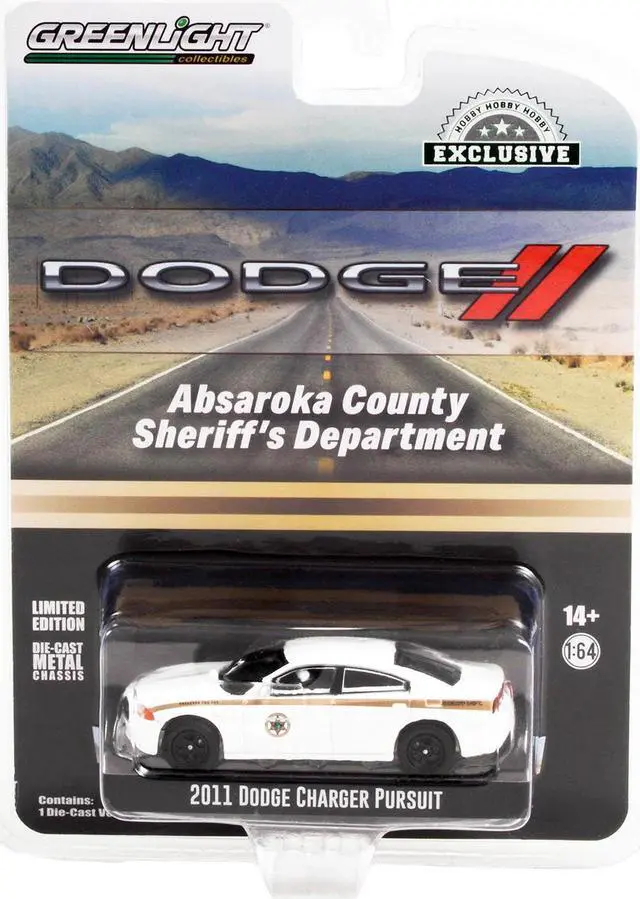 Alt view image 5 of 5 - 2011 Dodge Charger Pursuit White "Absaroka County Sheriff's Department" "Hobby Exclusive" 1/64 Diecast Model Car by Greenlight