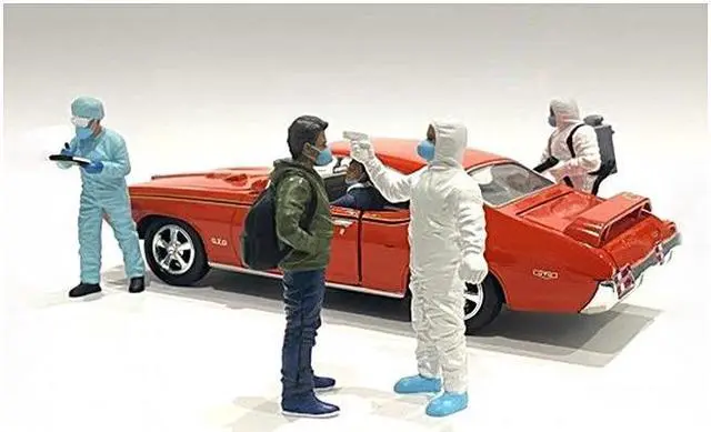 Alt view image 4 of 5 - Hazmat Crew 6 piece Figurine Set for 1/24 Scale Models by American Diorama
