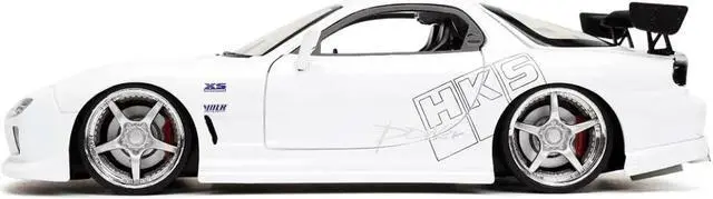 Alt view image 5 of 6 - 1993 Mazda RX-7 "HKS" White "Fast & Furious" Movie 1/24 Diecast Model Car by Jada