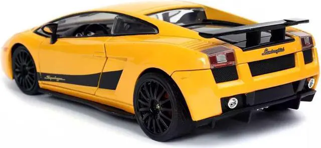 Alt view image 6 of 6 - Lamborghini Gallardo Superleggera Yellow with Black Stripes "Fast & Furious" Movie 1/24 Diecast Model Car by Jada