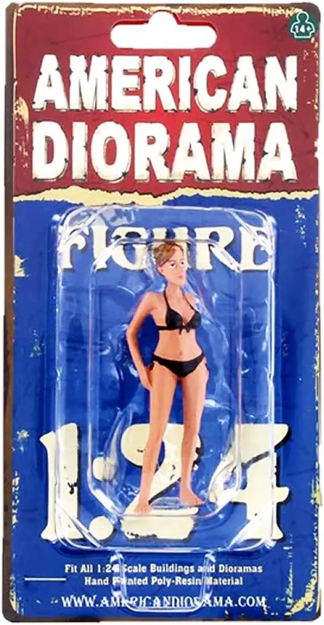 Alt view image 5 of 7 - American Diorama April Bikini Calendar Girl Figure for 1/24 Scale Models