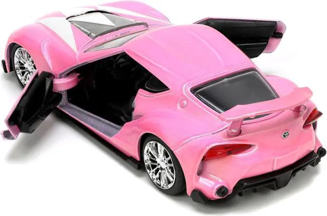 Alt view image 6 of 8 - Toyota FT-1 Concept Pink Metallic and Pink Ranger Diecast Figurine "Power Rangers" "Hollywood Rides" Series 1/32 Diecast Model Car by Jada