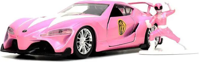 Alt view image 8 of 8 - Toyota FT-1 Concept Pink Metallic and Pink Ranger Diecast Figurine "Power Rangers" "Hollywood Rides" Series 1/32 Diecast Model Car by Jada