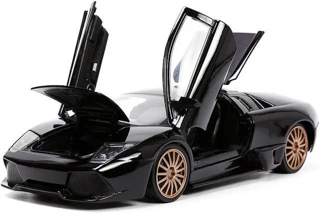 Alt view image 4 of 7 - Lamborghini Murcielago LP640 Black with Copper Wheels "Hyper-Spec" Series 1/24 Diecast Model Car by Jada