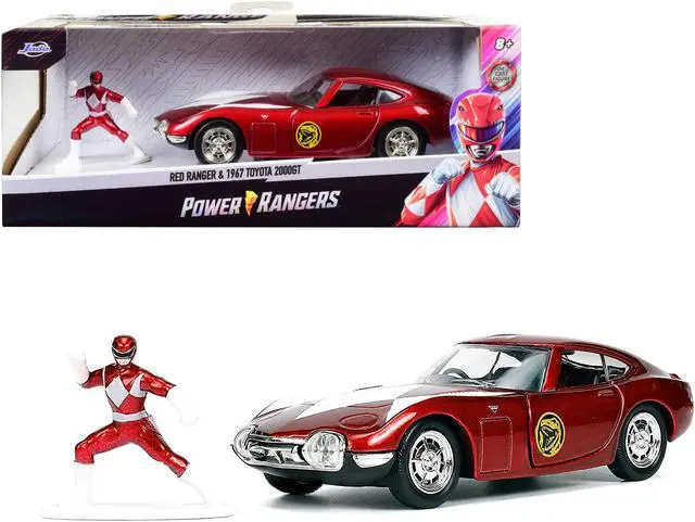 Alt view image 3 of 8 - 1967 Toyota 2000GT RHD (Right Hand Drive) Red Metallic and Red Ranger Diecast Figurine "Power Rangers" "Hollywood Rides" Series 1/32 Diecast Model Car by Jada