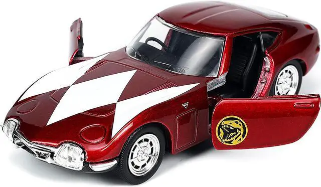 Alt view image 4 of 8 - 1967 Toyota 2000GT RHD (Right Hand Drive) Red Metallic and Red Ranger Diecast Figurine "Power Rangers" "Hollywood Rides" Series 1/32 Diecast Model Car by Jada