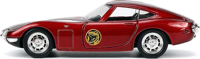 Alt view image 5 of 8 - 1967 Toyota 2000GT RHD (Right Hand Drive) Red Metallic and Red Ranger Diecast Figurine "Power Rangers" "Hollywood Rides" Series 1/32 Diecast Model Car by Jada
