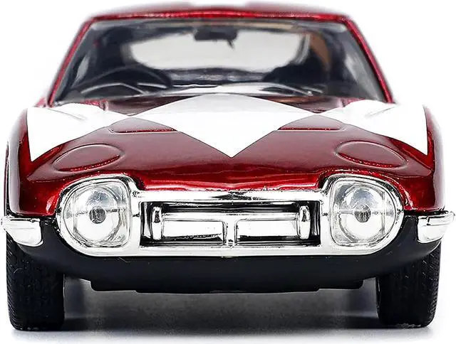 Alt view image 6 of 8 - 1967 Toyota 2000GT RHD (Right Hand Drive) Red Metallic and Red Ranger Diecast Figurine "Power Rangers" "Hollywood Rides" Series 1/32 Diecast Model Car by Jada