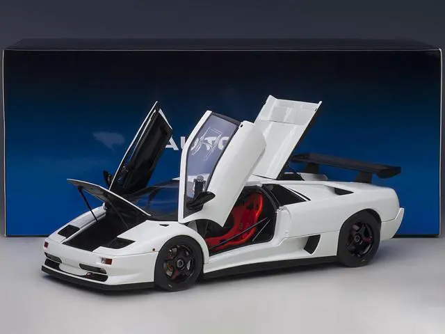Alt view image 7 of 9 - Lamborghini Diablo SV-R Impact White 1/18 Model Car by Autoart