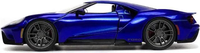 Alt view image 5 of 6 - 2017 Ford GT Candy Blue with Gray Stripes "Hyper-Spec" Series 1/24 Diecast Model Car by Jada