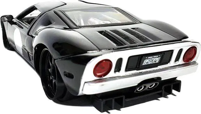 Alt view image 7 of 7 - 2005 Ford GT Black and Silver "Bigtime Muscle" Series 1/24 Diecast Model Car by Jada