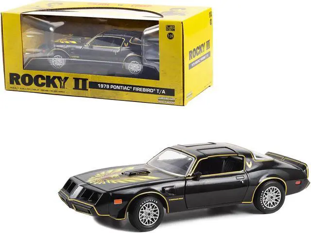 Alt view image 2 of 4 - 1979 Pontiac Firebird T/A Trans Am Black with Hood Phoenix "Rocky II" (1979) Movie 1/24 Diecast Model Car by Greenlight