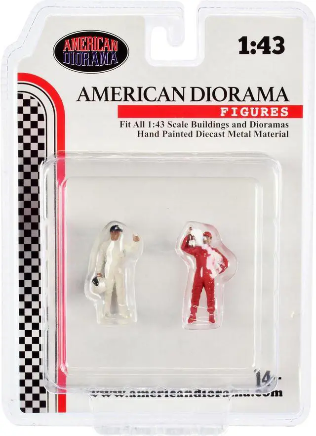 Alt view image 5 of 9 - "Racing Legends" 2000's Set of 2 Diecast Figures for 1/43 Scale Models by American Diorama