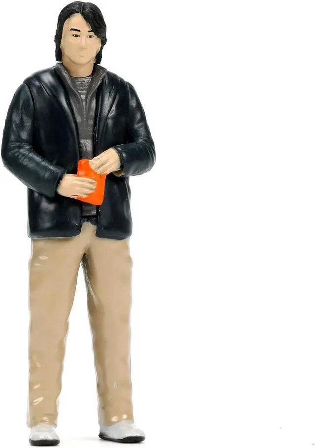 Alt view image 8 of 8 - 1995 Mazda RX-7 Widebody RHD (Right Hand Drive) Orange Metallic and Black with Han Diecast Figurine "The Fast and the Furious: Tokyo Drift" (2006) Movie 1/24 Diecast Model Car by Jada