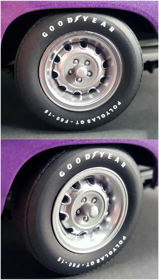 Alt view image 4 of 5 - Muscle Car Rally Wheels and Tires Set of 4 pieces from "1970 Dodge Coronet Super Bee" 1/18 by GMP