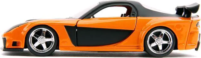 Alt view image 3 of 7 - Han's Mazda RX-7 RHD (Right Hand Drive) Orange Metallic and Black "Fast & Furious" Movie 1/32 Diecast Model Car by Jada