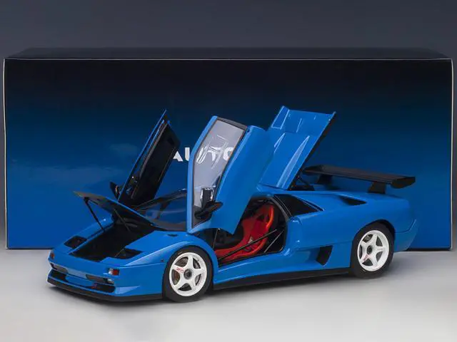 Alt view image 7 of 9 - Lamborghini Diablo SV-R Blu Le Mans Blue 1/18 Model Car by Autoart