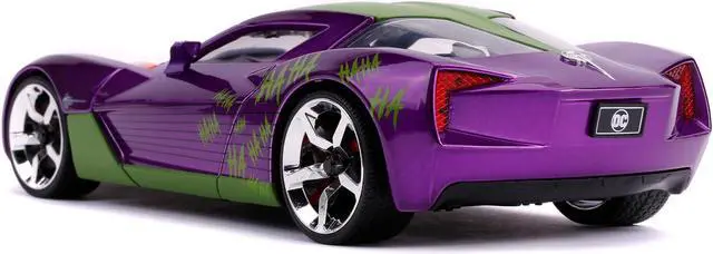 Alt view image 6 of 6 - 2009 Chevrolet Corvette Stingray with Joker Diecast Figurine "DC Comics" Series 1/24 Diecast Model Car by Jada