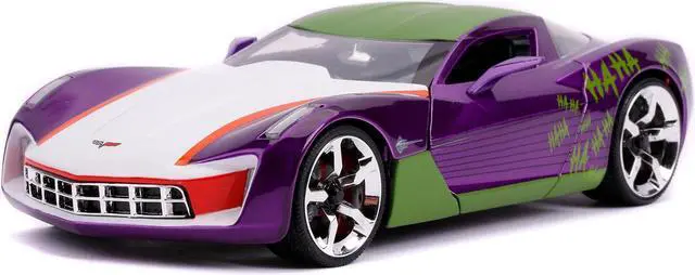 Alt view image 4 of 6 - 2009 Chevrolet Corvette Stingray with Joker Diecast Figurine "DC Comics" Series 1/24 Diecast Model Car by Jada