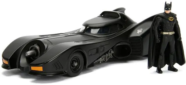 Alt view image 4 of 5 - Model Kit Batmobile Matt Black with Batman Diecast Figurine "Batman" (1989) Movie "Build N' Collect" 1/24 Diecast Model Car by Jada