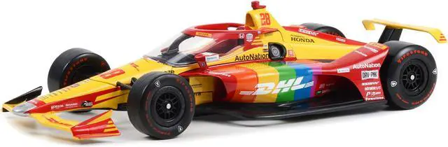 Alt view image 3 of 5 - Dallara IndyCar #28 Romain Grosjean "DHL Delivered with Pride" Andretti Autosport "NTT IndyCar Series" (2022) 1/18 Diecast Model Car by Greenlight