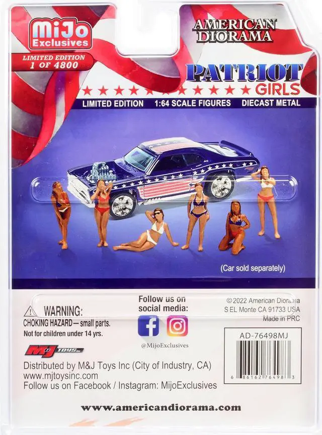 Alt view image 5 of 6 - "Patriot Girls" 6 piece Diecast Figurines Set Limited Edition to 4800 pieces Worldwide for 1/64 Scale Models by American Diorama