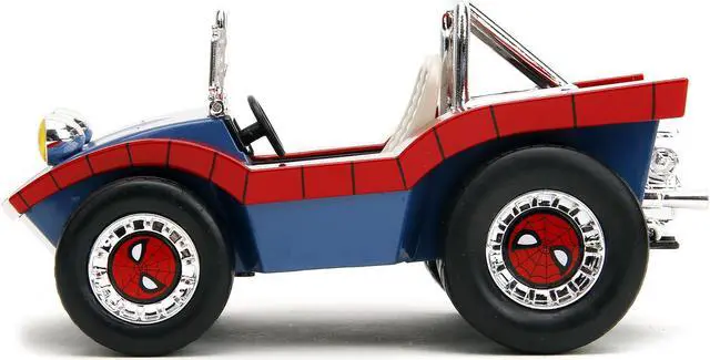 Alt view image 3 of 12 - Dune Buggy Red and Blue with Graphics and Spider-Man Diecast Figure "Marvel Spider-Man" 1/24 Diecast Model Car by Jada
